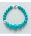 Miluna Bracelet - Earth and Sea with Turquoise Agglomerate and Pearl 9.5-10 mm - 0