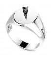 Zancan Ring - Insignia 925 in 925% Silver with Black Spinel - Size 23