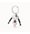 Uno de 50 Keychain - Silver Doll with Red Crystal