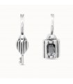 Uno de 50 Earrings - Silver Pendants in the Shape of a Key and Padlock with Crystal