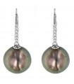 Picca South Sea Tahiti Pearls Earrings - in White Gold with Diamonds - 0