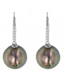 Picca South Sea Tahiti Pearls Earrings - in White Gold with Diamonds - 0