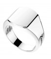 Zancan Ring - Basic in 925% Silver with Smooth Plate - Size 23