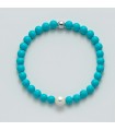 Miluna Bracelet - Earth and Sea with Turquoise Agglomerate and Pearl 7.5-8 mm - 0