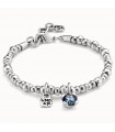 Uno de 50 Bracelet - Charismatic Silver with Charms and Blue Crystal