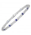 Zancan Bracelet - Insignia 925 in 925% Silver with Venetian Mesh and Blue Stones