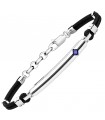 Zancan Bracelet - Insignia 925 with Black Cord and Central Plate with Blue Spinel