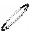 Bracciale Zancan - Insignia 925 con Cordino Nero e Targa Centrale con Spinello Verde