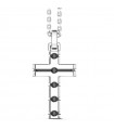 Zancan Necklace - Insignia 925 in 925% Silver with Cross and Black Spinels