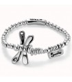 Bracciale Uno de 50 - Ser Rebelede Elastico Silver con Libellula - Misura M