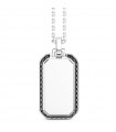 Zancan Necklace - Insignia 925 in 925% Silver with Hexagonal Element and Black Spinels