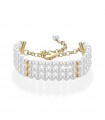 Lelune Bracelet - Queen with 5.5-6 mm Cultured Pearls on Three Strands - 0