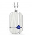 Zancan Necklace - Insignia 925 in 925% Silver with Plate and Blue Stone