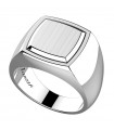 Zancan Ring - Eternity 925 Square Chevalier in 925% Silver - Size 23