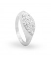 Rue Des Mille Ring - Cleo Band in 925% Silver with White Zircons - Size 16