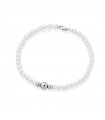 Bracciale Lelune - Young con Perle Coltivate 4.5-5 mm e Sfere in Oro Bianco 18 Carati