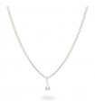 Rue Des Mille Choker - Cleo Silver with Mini Groumette Chain and Drop Pendant