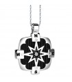 Zancan - Kompass Necklace in 925% Silver with Compass Rose Pendant