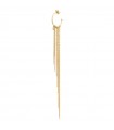 Rue Des Mille Single Earring - Cleo Gold Pendant with Fringes and Zircons