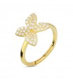 Boccadamo - Sophie Ring in 925% Gold Silver with Central Flower and Zircons