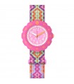 Orologio Flik Flak per Bambini - Loop It! Loop in Pink Solo Tempo Rosa 35mm Macramè