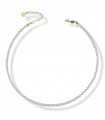 Boccadamo Choker - Pearls in 925% Golden Silver with a String of White Pearls