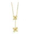 Boccadamo Necklace - Sophie in 925% Gold Plated Silver with Pendant Flowers and Zircons