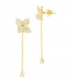 Boccadamo Earrings - Sophie Pendants in 925% Gold Plated Silver with Flowers and Zircons