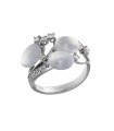 Chimento ring with diamonds and chalcedony for woman - 0
