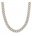 Bronzallure Necklace - Altissima Gold with Grumetta Chain and Cubic Zirconia Pavè