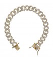 Bronzallure Bracelet - Altissima Gold with Grumetta Chain and Cubic Zirconia Pavè - Size L