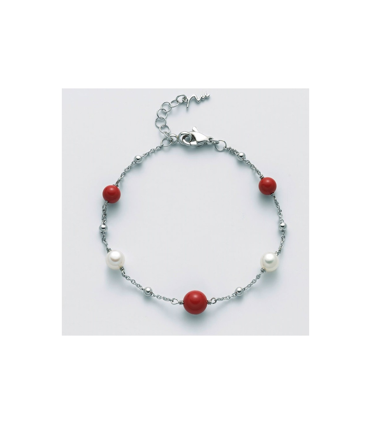 Coral silver bracelet natural coral ston bracelet Moonga bracelet