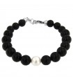 Nimei Woman's Bracelet - with Black Onyx and Natural Pearl - 0