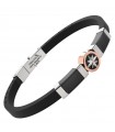 Bracciale Zancan - Hi-teck in Silicone Nero con Rosa dei Venti PVD Rose Gold