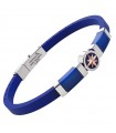 Bracciale Zancan - Hi-teck in Silicone Blu con Rosa dei Venti PVD Rose Gold