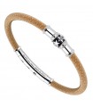 Zancan - Jungle Bracelet in 925% Silver and Beige Vintage Effect Leather