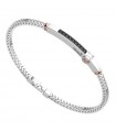 Bracciale Zancan - Alpha in Argento 925% con Inserti Rose Gold e Spinelli Neri