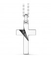 Zancan Necklace - Insignia 925 in 925% Silver with Cross and Black Spinel