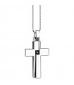 Zancan Necklace - Insignia 925 in 925% Silver with Cross and Black Spinel