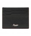 Pineider Credit Card Holder - Tumbled in Black Calfskin with 4 Compartments and Pocket