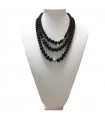 Nimei Woman's Necklace - with Black Onyx, Tahiti Pearl and 18k Yellow Gold - 0