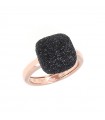 Pesavento Ring - Polvere di Sogni in 925% Pink Silver with Black Pav - 0