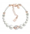 Boccadamo Women's Bracelet - Pearls in 925% Pink Silver with Pearls and Rhinestone Boules