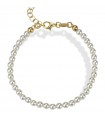 Boccadamo Women's Bracelet - Pearls in 925% Golden Silver with 4mm Pearl String