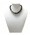 Nimei Woman's Necklace - with Black Onyx, Tahitian Pearls and 18k Yellow Gold - 0