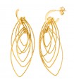 Salvatore Plata Earrings - Bamboo Pendants in 925% Gold Plated Silver with Twisted Diamond Wires