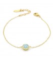 Boccadamo Women's Bracelet - Sophie in 925% Golden Silver with Aquamarine Crystal