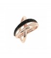 Pesavento Ring - Polvere di Sogni Braided in 925% Pink Silver with Black Pav - 0