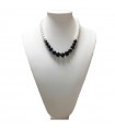 Nimei Woman's Necklace - with Black Onyx, Tahiti Pearl and White Agate - 0