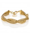 Unoaerre Bracelet - Fashion Jewelery Gold with Braided Foxtail Mesh